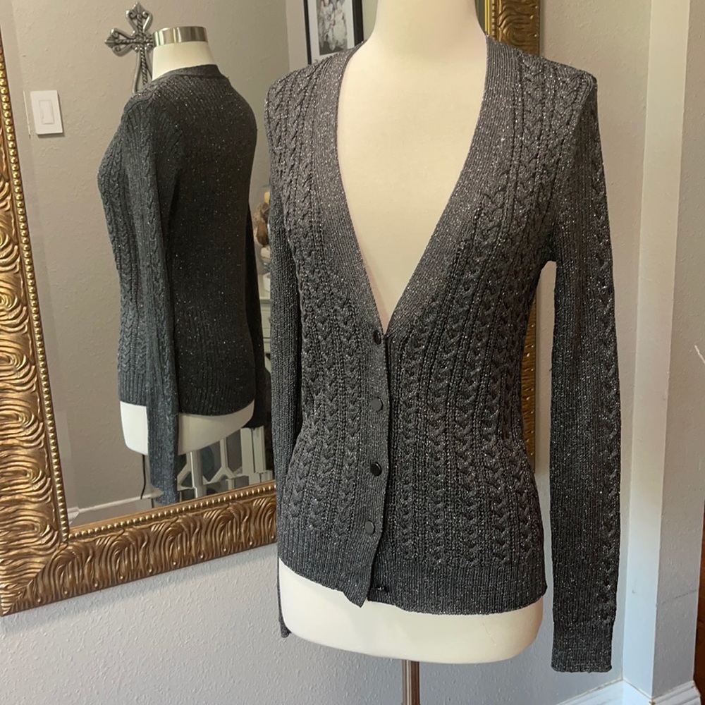 Ann Taylor Metallic Dressy Cardigan Sweater